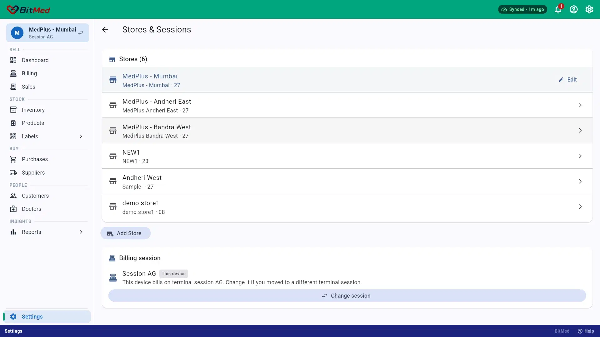 Billing counter in Settings