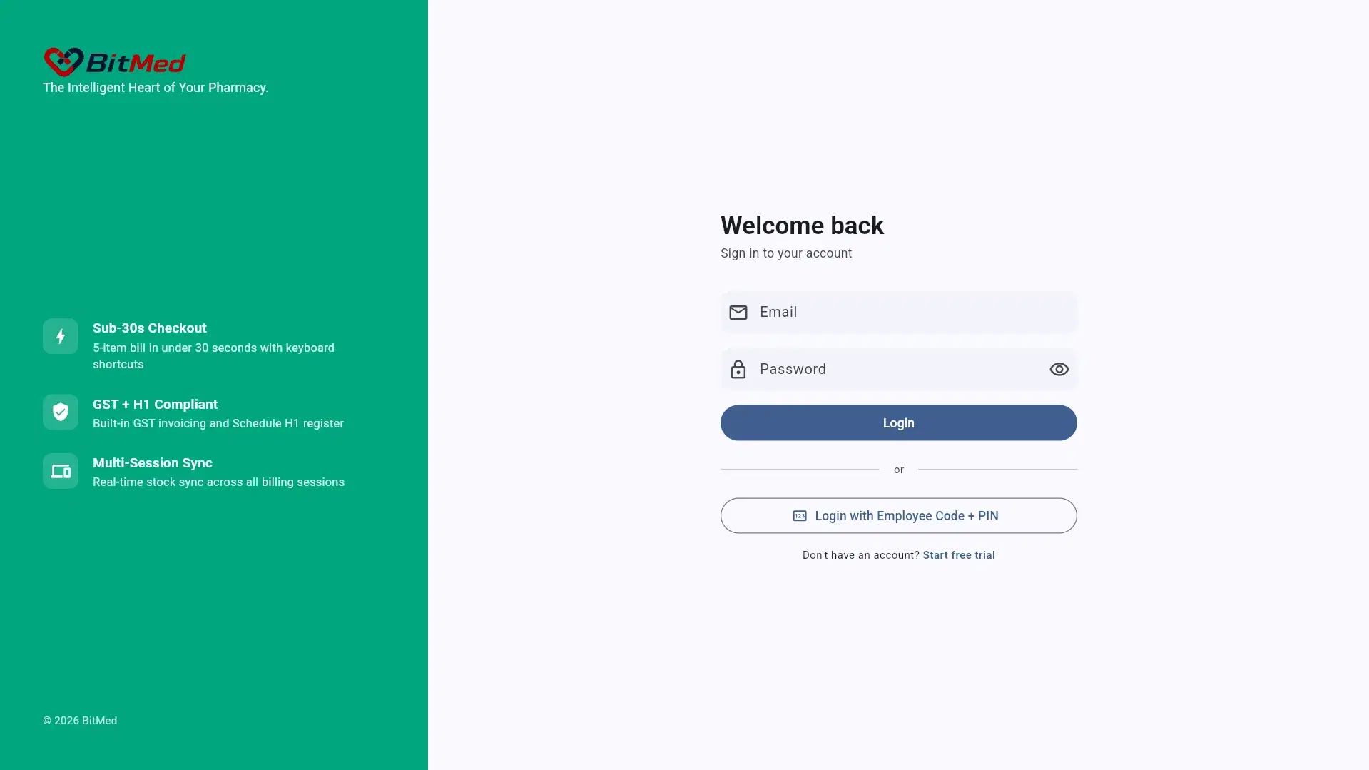 Sign-in screen