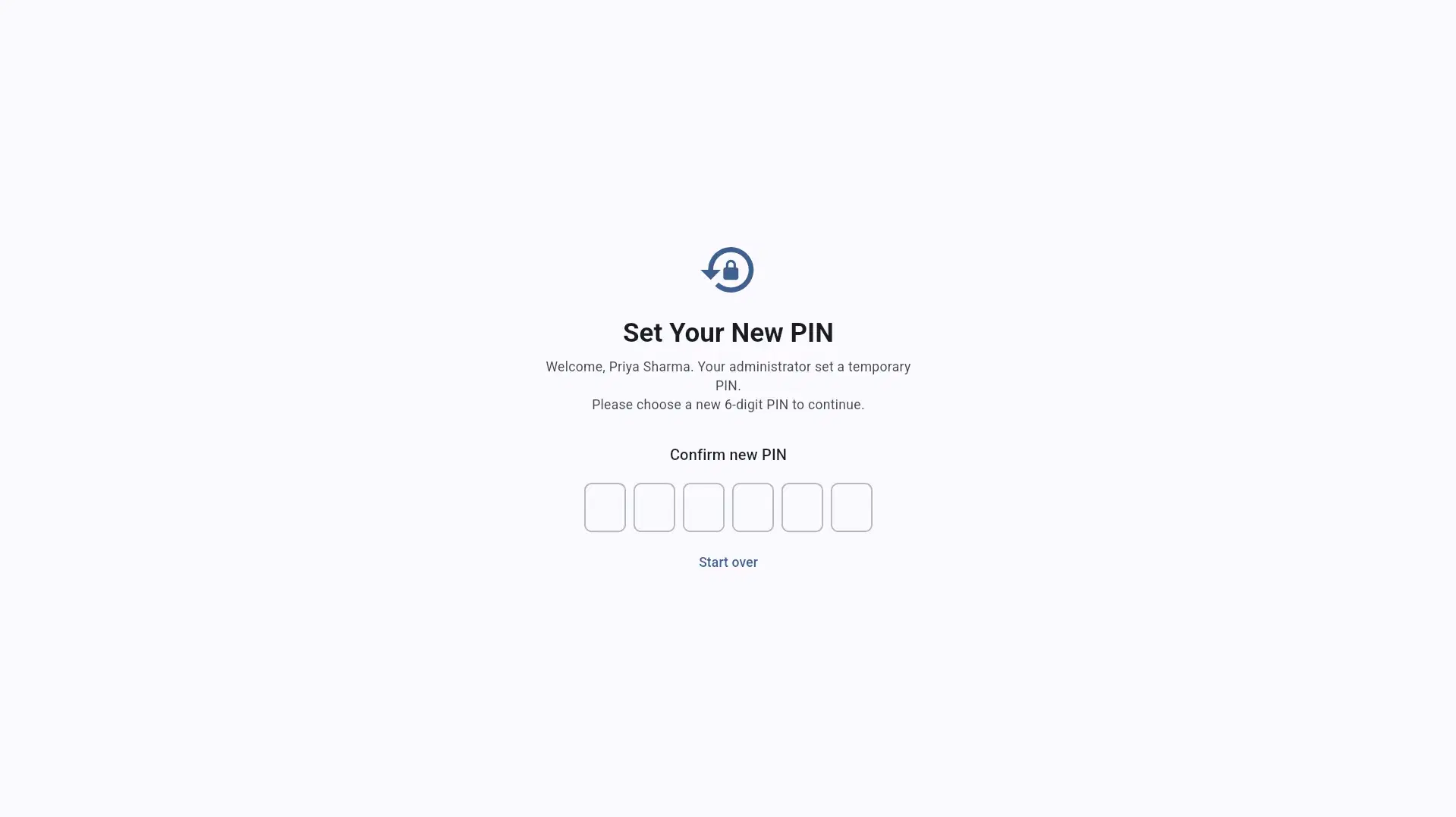 PIN changed