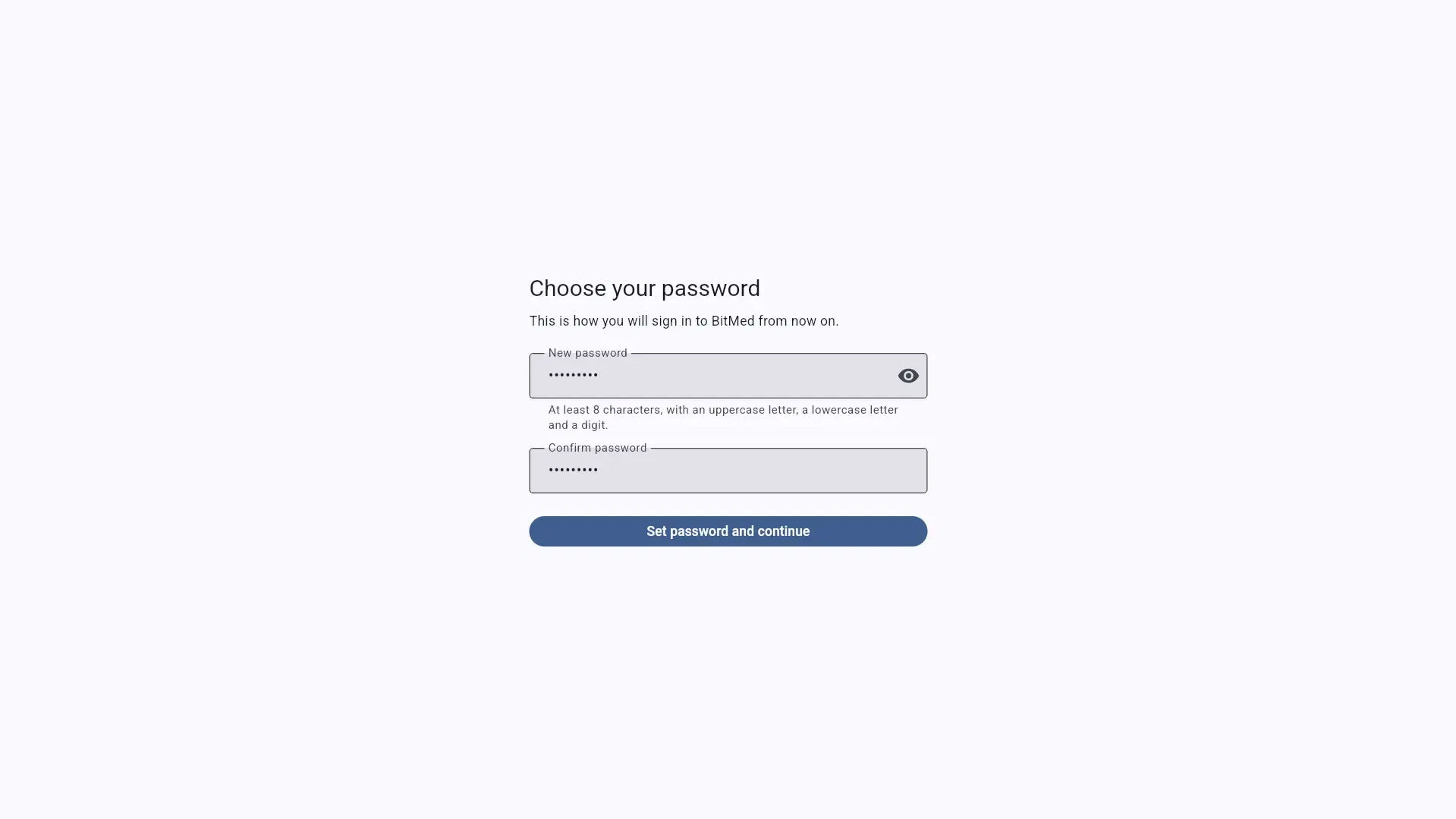 Choose your password