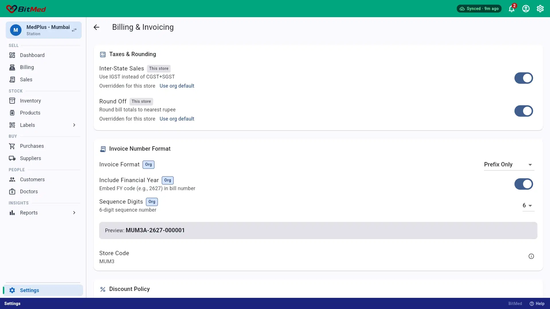 Taxes, rounding & invoice numbering
